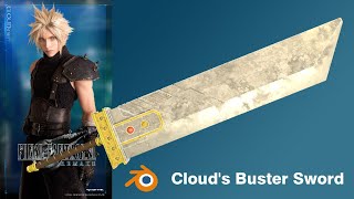 Buster Sword (Final Fantasy VII Remake) Timelapse in Blender 3D