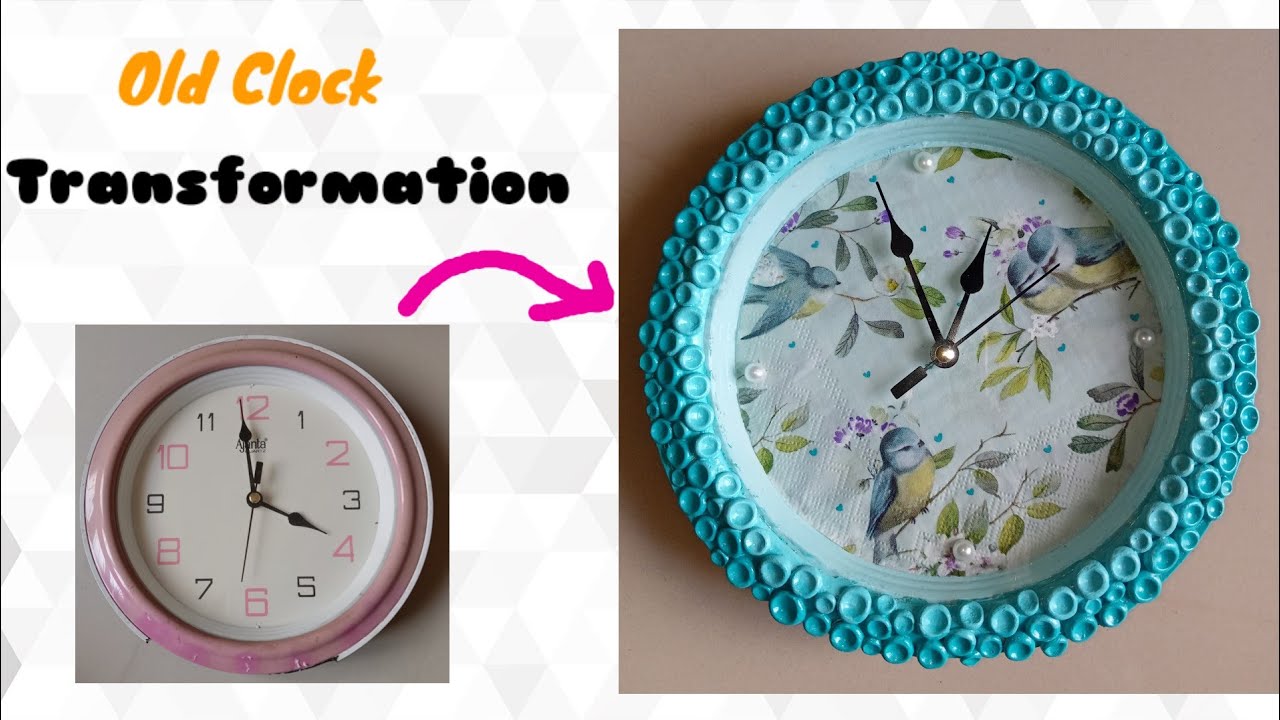 Old Clock Makeover🕑Old Clock Craft Idea/Upcycled Old Wall Clock# ...