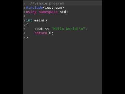 1 C++ Program Simple Hello World print #c++language #quick5842 - YouTube
