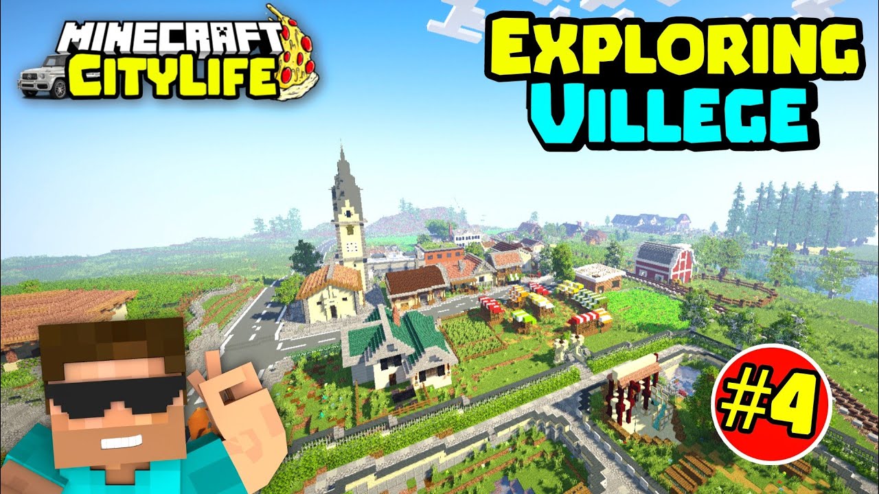 I WENT VISIT VILLEGE 😃IN MINECRAFT CITY LIFE EP#4 - YouTube