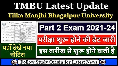 TMBU Part 2 Exam Date 2021-24 | TMBU Part 2 Exam Date 2023 | TMBU BA Part 2 Exam 2023