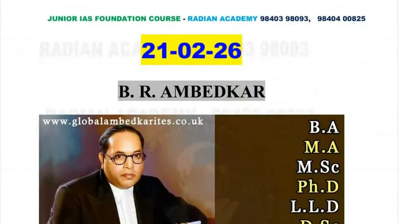 21-02-26 | Junior IAS Foundation Course - Current Affairs, GK, English, Reasoning - School students
