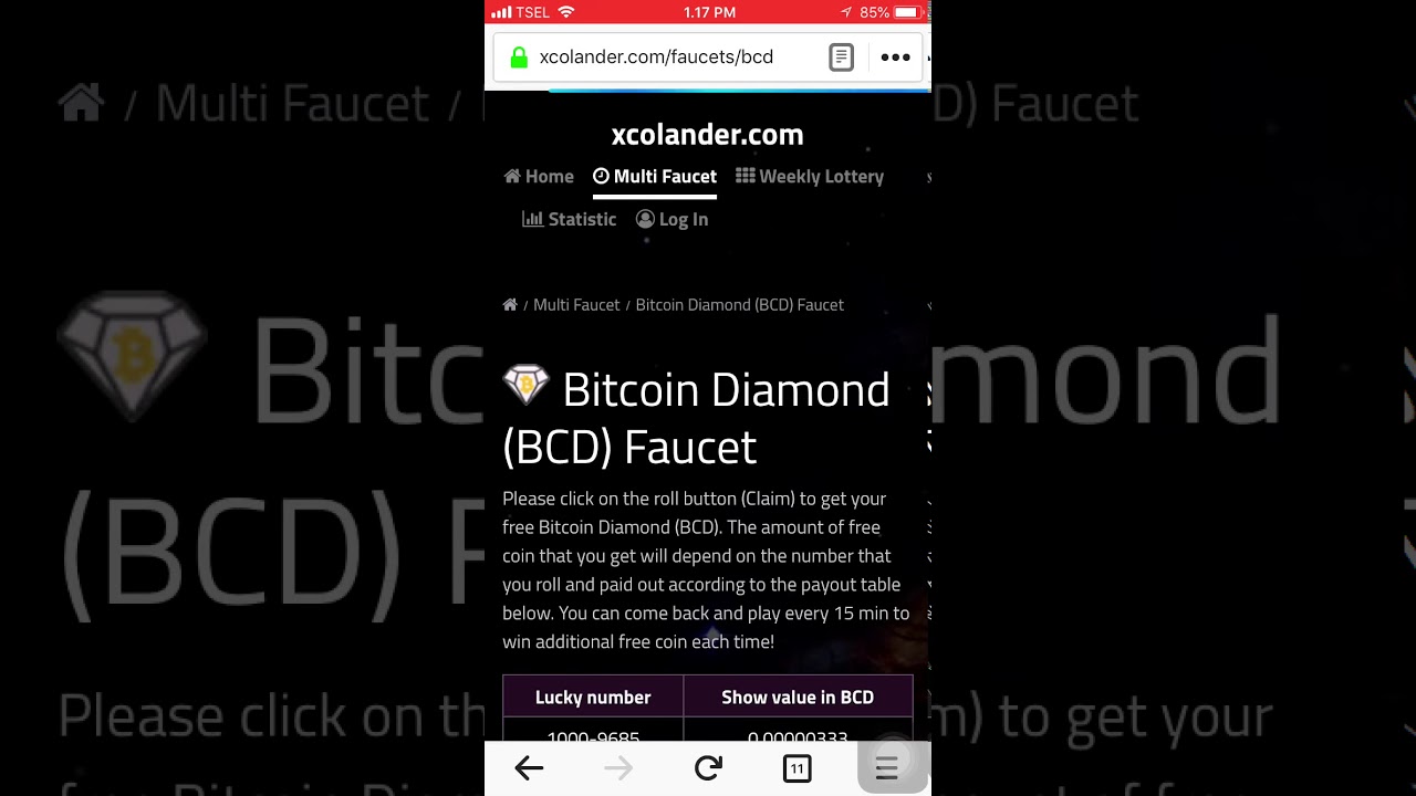 Free bitcoin diamond faucet