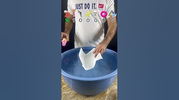 TRY TO GUESS HOW MANY TISSUE PAPER IT TOOKS! #satisfying #asmr #experiment #water #waterexperiments