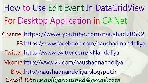 Edit Event in DataGridView for Desktop Application