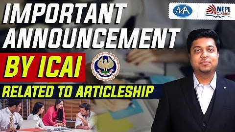 Important announcement by ICAI regarding articleship | mohit agarwal
