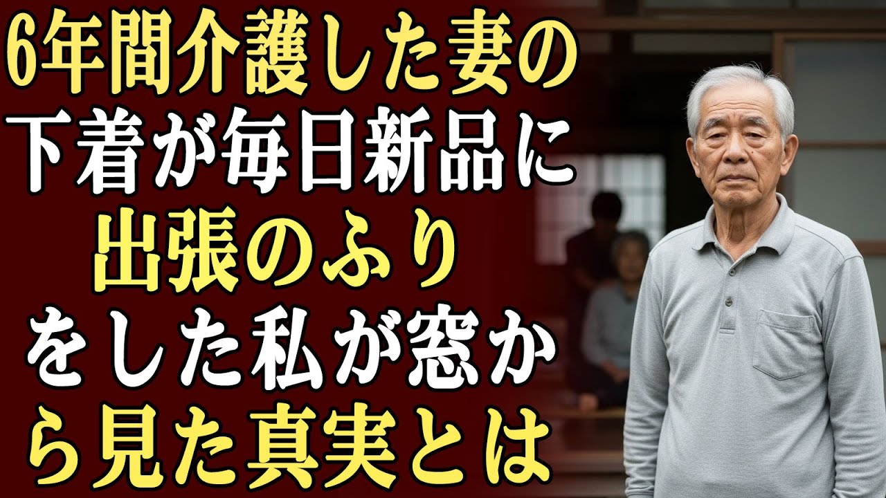 私は6年間、寝たきりの妻を介護してきた。しかしここ数日、妻の下着が毎日新しくなっていることに気づいた。長期出張に行くふりをして家を離れたが、窓越しに見た光景に私は凍りついた。