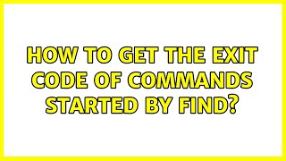 Famous How to get the exit code of commands started by find? (2 Solutions!!) Profile