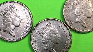 1990 5 Pence Coin - United Kingdom - UK Small 5P - 3rd Portrait - Badge of Scotland - Great Britain