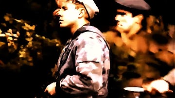 WW2 British Commandos take down 2 German sentries! (in color, edited, restored in 4K)