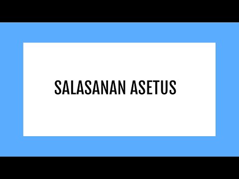 Video: Mikä on salasanan asetusobjekti?