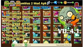Plants VS Zombies 2 Mod Apk Unlimited Money & Unlock All Plants Level 1 V,11.4.1 - New 2024 Pvz 2