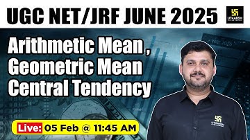 Arithmetic Mean, Geometric Mean Central Tendency | Paper 2 Commerce  | UGC NET JRF | By Yogesh Sir
