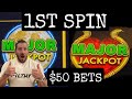 FIRST SPIN $50 MAX BET AND 2 MAJOR JACKPOT HANDPAYS!!!