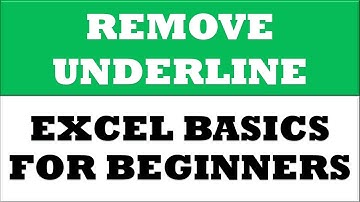 How to remove underline in Excel 2016 | Excel Basics
