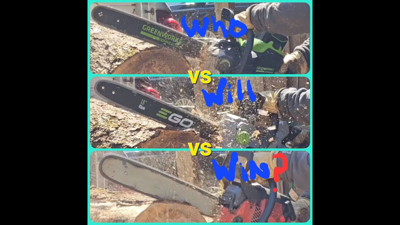 Greenworks vs ego vs jonsered chainsaw comparison. Battery vs gas