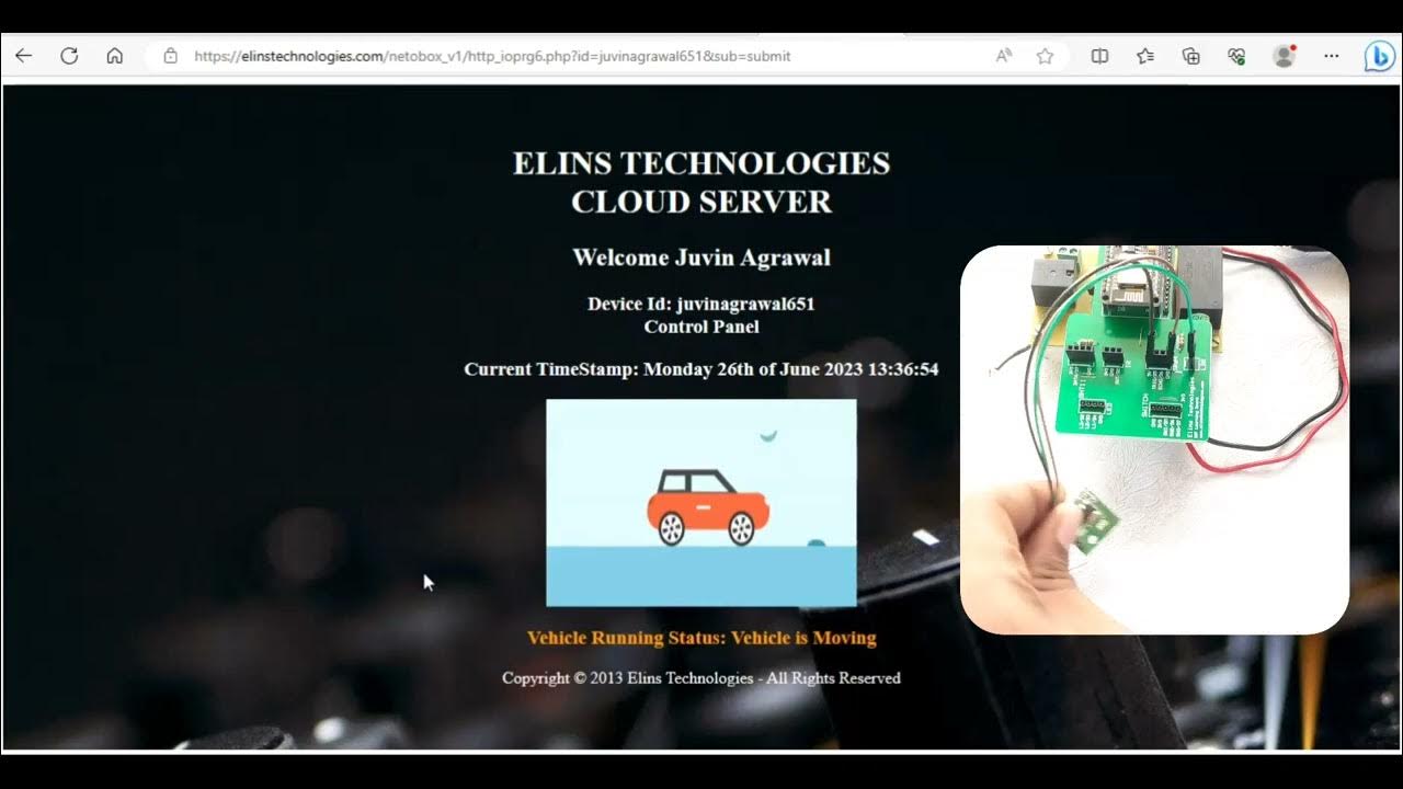Working Demo Accelerometer Sensor with Elins Cloud IOT Learning Kit