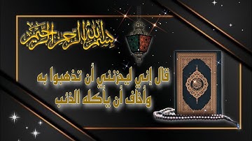 قال إني ليحزنني أن تذهبوا به وأخاف أن يأكله الذئب - آيات من سورة يوسف - القارئ محمد هشام