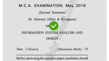 2019 Dcrust MCA 2nd Sem Information System Analysis & Design Question Paper