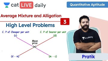 CAT: Average Mixture and Alligation – L3 | Quantitative Ability | Unacademy CAT | Pratik Sir