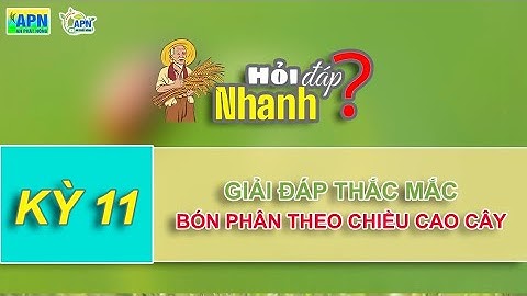 APN - HỎI ĐÁP VỀ VIỆC BÓN PHÂN THEO CHIỀU CAO CÂY - HỎI ĐÁP NHANH #11