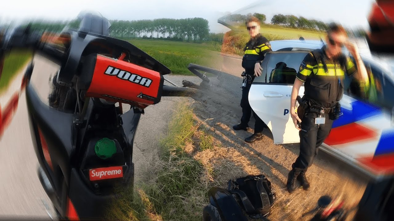 Derbi Stage6 88 x Yamaha 96 x Derbi Stage6 77 - WHEELIE CRASH ,POLICE , Wheelie's and more