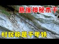 贵州一悬崖岩峰中发现神秘干木，村民一直觉得是铁，怎么弄上去的【乡村阿泰】