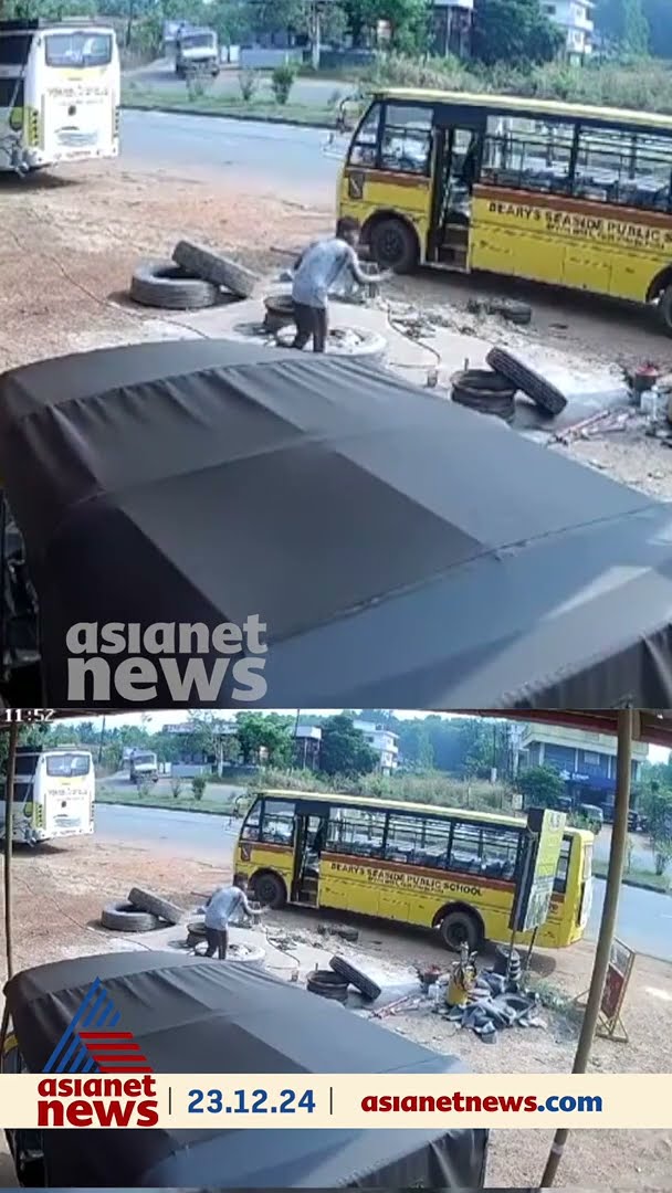 പഞ്ചർ ഒട്ടിക്കുന്നതിനിടെ ടയർ പൊട്ടിച്ചെറിച്ച് തൊഴിലാളിക്ക് പരിക്ക്