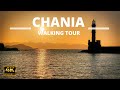 Chania Greece - 4K Virtual Walking Tour, Nea Chora Beach & Old Town Harbour