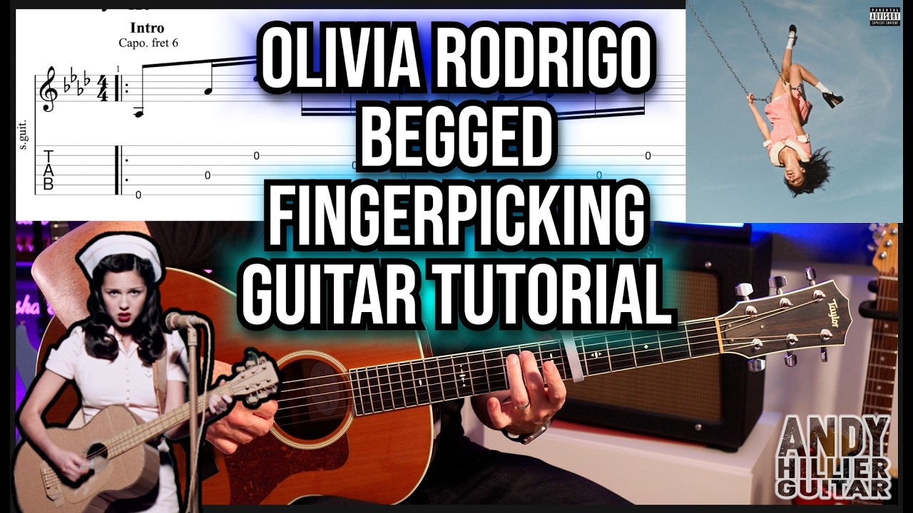 Olivia Rodrigo - Begged Fingerpicking Guitar Tutorial | Open D Tuning Lesson