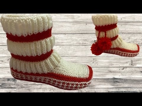 Следки сапожки спицами