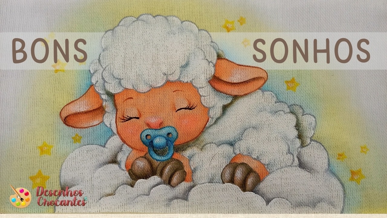 🤍 Ovelhinha fofinha (Desenhos Crocantes) #pinturaemtecido