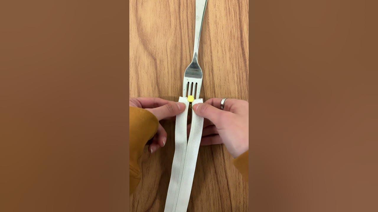 Fork Trick To Put Zipper Heads On Using a fork to install a zipper pull - YouTube