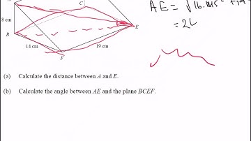 3D trigonometry angle between a line and a plane