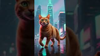 a little cat in big city 🌆 # brainrot #littlecat