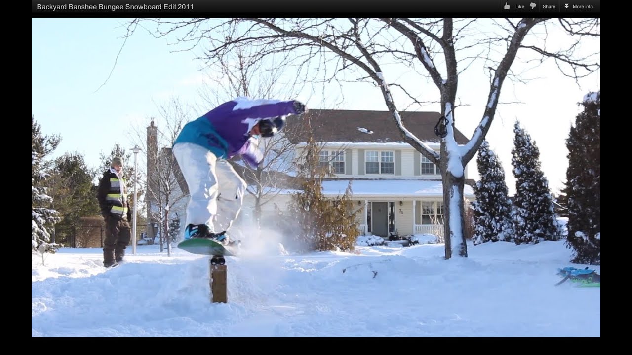 Backyard Banshee Bungee Snowboard Edit 2011 YouTube