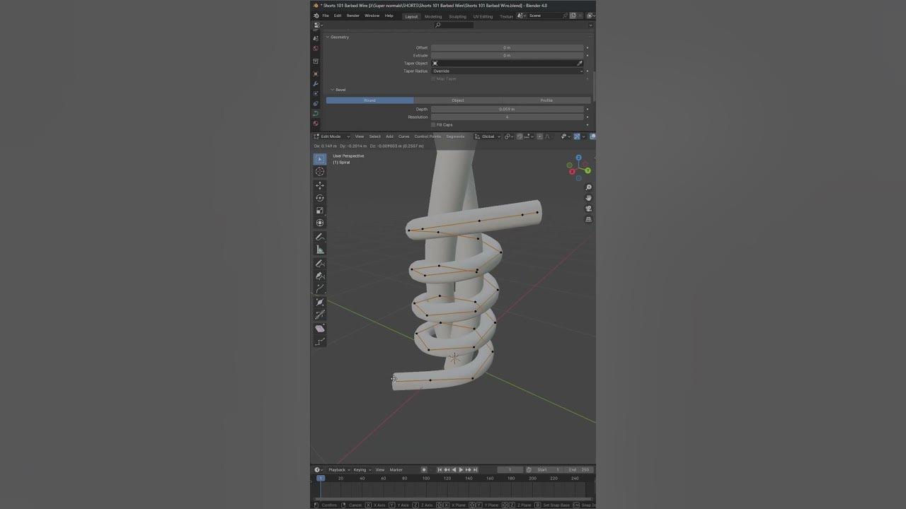 Smart Way Making barbed wire in Blender shorts 3dmodeling blender