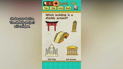 Mr Brain Level 166 Which building is a shoddy project?