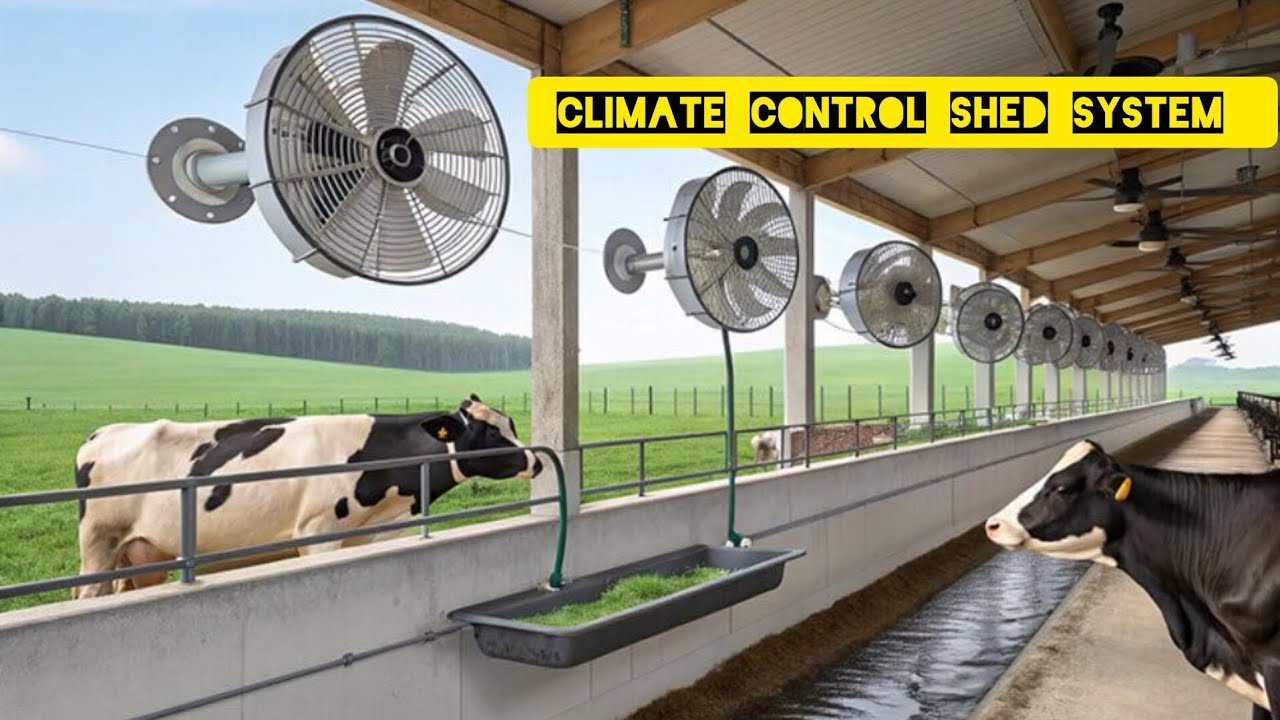 क्लाइमेट कंट्रोल शेड सिस्टम कैसे काम करता है #cowfarming #dairyfarming #viral 