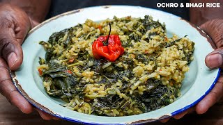 Vegetarian Ochro & Bhagi Rice  Cooking In De Kitchen