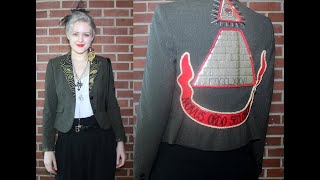 Express Design Studio - Size 4  Desperately Seeking Susan Inspired Olive Green Glitter Blazer