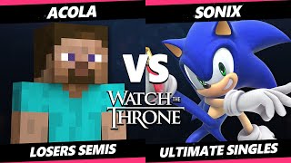 WTT 2023 Losers Semis - Acola (Steve) Vs. Sonix (Sonic) Smash Ultimate - SSBU