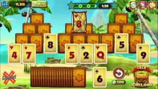 Android Card Game - TriPeaks Tiki Solitare (Stage 4 - 13) screenshot 5