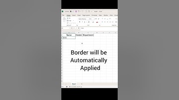Automatic borders in Excel Automatic border apply#ytshorts #shorts #excel #exceltips