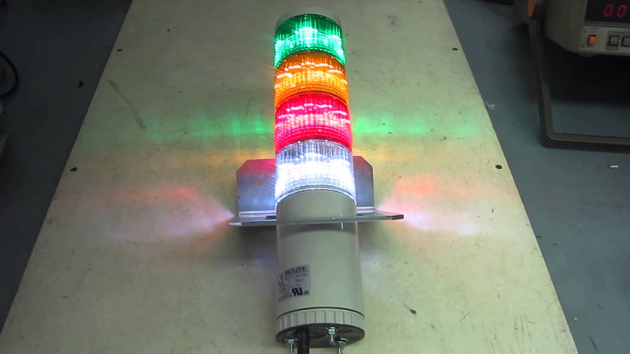 PATLITE LME-402W-RYGC LED small laminated signal lamp 動作確認 - YouTube