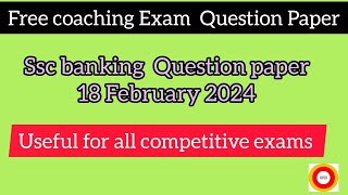 Free coaching exam Question paper, ssc banking Question paper