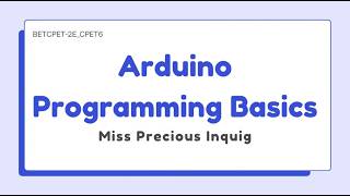 Arduino Basic Programming Introduction