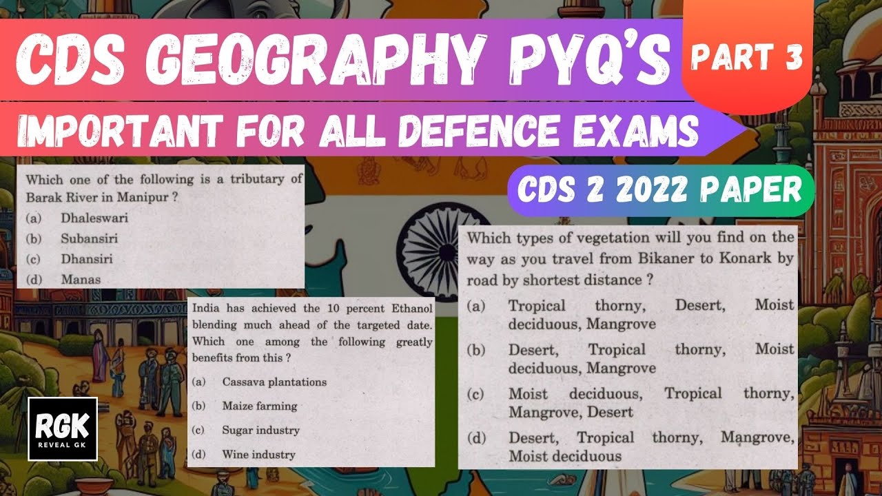CDS Geography PYQs | CDS Paper 2 2022 Geography Questions | Important ...