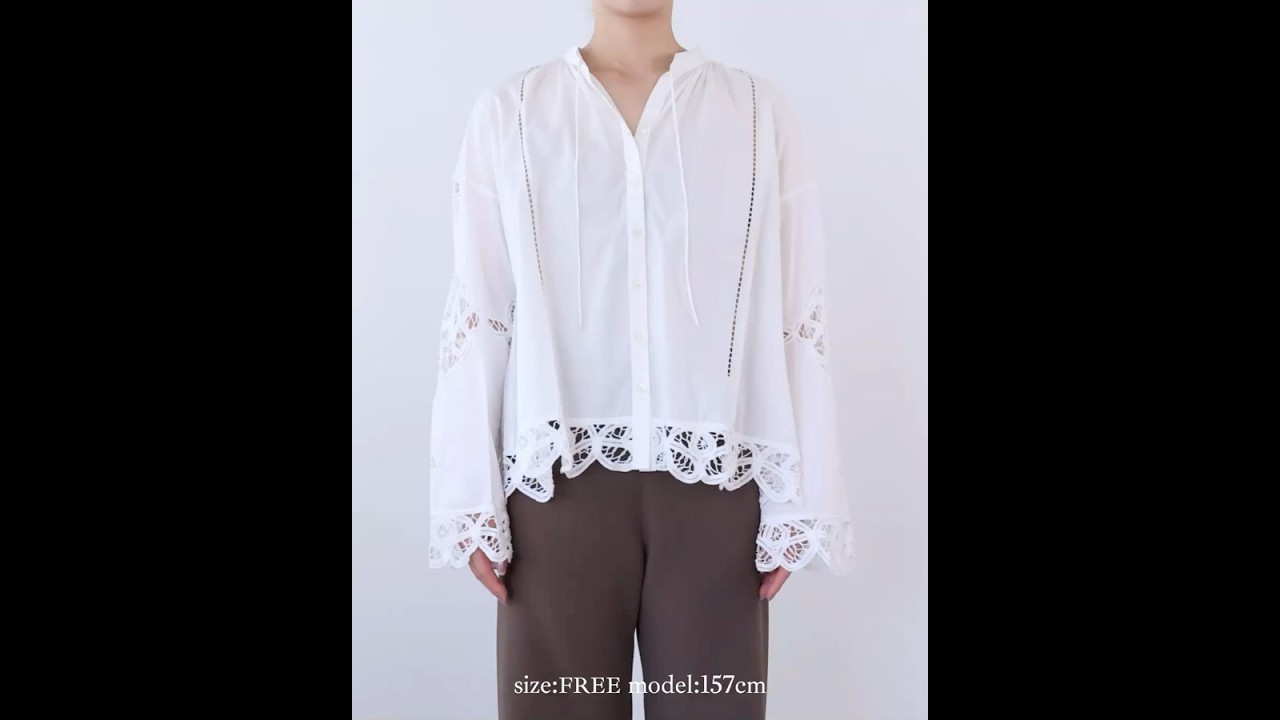 スタンドカラーバテンレース刺繍ブラウス | MICA&DEAL ONLINE STORE