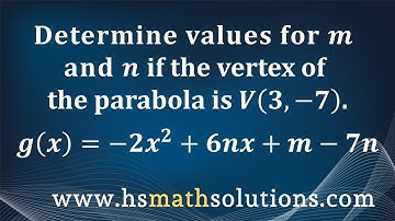 Find Missing Values and Write a Quadratic Function with a Given Vertex (Example)